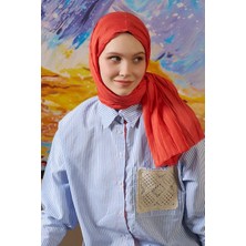 Madame Polo Bambu Pilise Şal - Mercan
