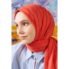 Madame Polo Bambu Pilise Şal - Mercan