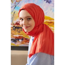 Madame Polo Bambu Pilise Şal - Mercan