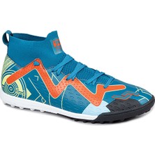 Jump 29683 Genç Çocuk Çoraplı Halı Saha Ayakkabı Mavi - Turuncu