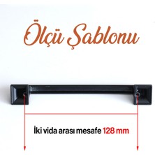 Badem10 Gama 128 mm Siyah Kulp Metal Mutfak Mobilya Çekmece Dolabı Dolap Kulpları Kapak Kulbu Kulpu 12.8 cm