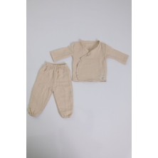 Cuckoo Cotton Bebek Kimono Takım %100 Pamuk Iki Katlı Müslin Kumaş