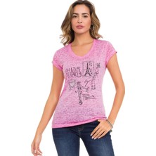 Cipo & Baxx WT344 Charm Desen Figürlü Kadın Tişört