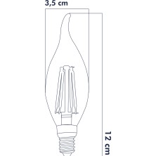 Heka Dekoratif Kıvrık Buji Mum Avize Ampulü 6W E14 6500K Beyaz Işık 10'lu Erd-94