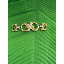 Gönülden Tasarım 7x2 cm Zirkon Taşlı Çanta Giyim Kemer Aksesuarı Çelik