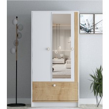 Flora Design Malibu  Aynalı Gardırop /elbise Dolabı  3 Kapaklı  Dolap / Organizer