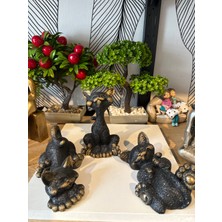 Atak Hediyelik Dekoratif 3’lü Şımarık Kedi Biblo Seti Polyester