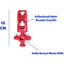 Badem10 Kablo Makarası Plastik Kırmızı Kablo Taşıyıcı Kablo Dolaşma Önleyici Seyyar Taşıma 360 Derece Döner