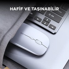 Polham 2.4g Şarj Edilebilir Süper Sessiz Ultra Ince Mouse, Windosw, Linux, Mac Os Uyumlu Mouse