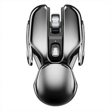 Polham 2.4g Metalik Alüminyum Şarjlı Ergonomik Süper Sessiz Kablosuz Mouse, Tarantula Tip Mouse