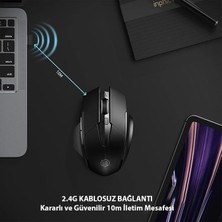 Coofbe 2.4g Şarj Edilebilir 500 Mah Bataryalı 4dpı 2.4g Kablosuz Mouse Windows Ios Mac Uyumlu Mouse