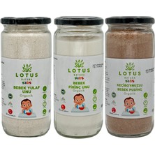 Lotus Natura  Sertifikalı Ek Gıda Seti (Yulaf Unu-Pirinç Unu-Keçiboynuzlu Puding)