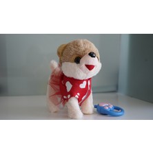 Mj Toys Evcil Kumandalı Pilli Tasmalı Şarkı Söyleyen Müzikli Sevimli Yürüyen Peluş Köpek