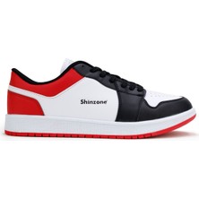 Shinzone Erkek Yazlık Comfort Sneakers Siyah Beyaz Kırmızı Spor Ayakkabı