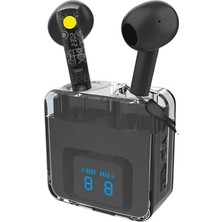 Karler Bass F08 Dijital Şarj Göstergeli  Şeffaf Tasarımlı Tws Bluetooth Kulaklık