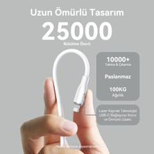 VOLTME C2088 Powerlink Moss 60W USB to Lightning Şarj Kablosu 1.2M 3A- Beyaz