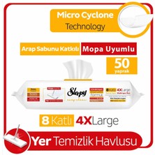 Sleepy Easy Clean Arap Sabunu Katkılı Mopa Uyumlu Yer Temizlik Havlusu 50 Yaprak Mop Aparatı Slim Bez