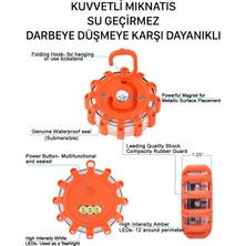 Novstrap Araç Acil Durum Ikaz Lambası Kırmızı Çakarlı LED + Sabit Işık + Su Geçirmez + Mıknatıslı