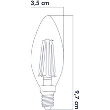 Heka Dekoratif Mum LED Avize Ampulü Rustik E14 6W 6500K Beyaz Işık 3'lü Erd-93