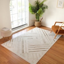 Kaşmir Halı 7/24 Elegante Lumina Bej 160X230 cm Salon Mutfak Halısı Yolluk Kilim
