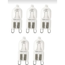 Diplomat Halogen Light (5 Li Paket) G9 Duylu 40WATT Sarı Işık Klasik Şeffaf Kapsül Ampul