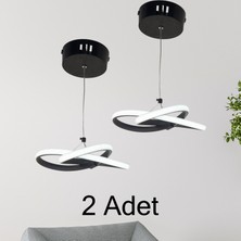 Supply Home 2 Adet Modern Witchers Tekli Krom Sarkıt LED Beyaz Power Ledli Salon Mutfak Oda Hol Ledli Avize