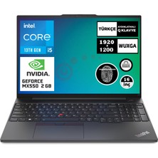 Lenovo Thinkpad E16 Gen 1 Intel Core I5-1335U 24GB 512GB 2gb MX550 16" Wuxga Windows 11 Pro Taşınabilir Bilgisayar 21JN005PTX 008