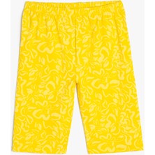 Koton Kısa Tayt Kız Çocuk İçin Batik Desenli Beli Lastikli Pamuklu Rahat Kullanım