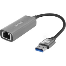 S-Link SW-U334 Gri Metal USB 3.0 To RJ45 10/100/1000MBPS Gigabit Adaptör