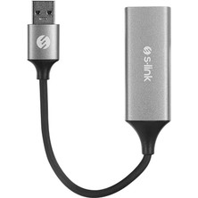 S-Link SW-U334 Gri Metal USB 3.0 To RJ45 10/100/1000MBPS Gigabit Adaptör