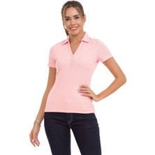 Cipo & Baxx Wt361 Çizgi Dokulu Düz Yaka Basic Kadın T-Shirt