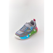 Dudino Kids Footwear Pembe Kız Ribbon Renkli Tabanlı Cırt Cırtlı Çocuk Sneaker