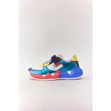 Dudino Kids Footwear Siyah Kız Trend Renkli Tabanlı Cırt Cırtlı Çocuk Sneaker