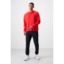 Air Jones Fiesta - Lacivert Pamuklu Kalın Yumuşak Dokulu Comfort Fit Baskılı Erkek Eşofman Takım - 85253