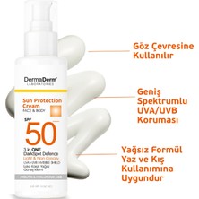 Dermaderm Spf 50+ Lekelere Özel Güneş Kremi - Yağsız Yüz ve Vücut Güneş Kremi 100 gr