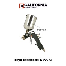 California Havalı Boya Tabancası S-990G Alüminyum Üstten Depo 1,8mm 600CC CAP69931 Calıfornıa