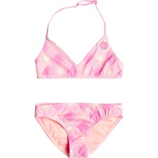 Roxy Flower Plaid Tri Set Kız Çocuk Pembe Bikini
