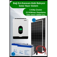 N&D Lighting Bağ Evi Karavan Mini Buzdolabı+Tv+Aydınlatma Solar Paket 5 kwp