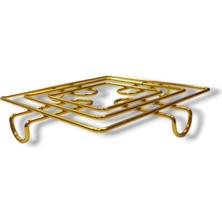 Cep Home Cephome Metal Gold Tezgah Üstü Kare Çaydanlık-Tencere Altlığı