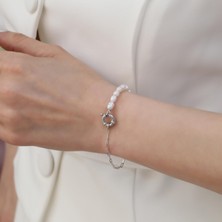 Nox Jewelry 925 Ayar Gümüş Barock White Tatlısu Incisi Bileklik-5mm