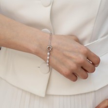 Nox Jewelry 925 Ayar Gümüş Barock White Tatlısu Incisi Bileklik-5mm