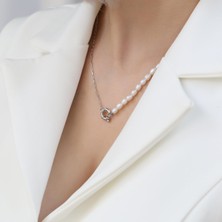 Nox Jewelry 925 Ayar Gümüş Barock White Tatlısu Incisi Kolye-5mm