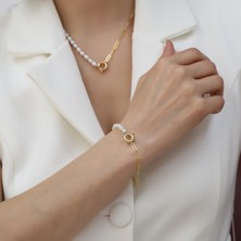 Nox Jewelry 925 Ayar Gümüş Barock White Tatlısu Incisi Kolye-5mm