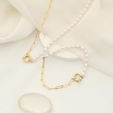 Nox Jewelry 925 Ayar Gümüş Barock White Tatlısu Incisi Kolye-5mm