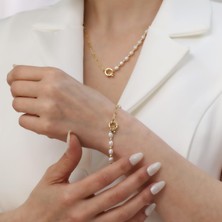 Nox Jewelry 925 Ayar Gümüş Barock White Tatlısu Incisi Bileklik-5mm