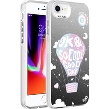 Cepte Aksesuar Apple iPhone Se 2020 - Uyumlu Desenli Silver Sert Kapak-Balon