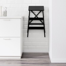 IKEA Bekvam Portatif Merdiven , Kayın Siyah Renk 63 cm Katlanır Portatif