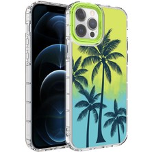 Cepte Aksesuar Apple iPhone 12 Pro Max - Uyumlu Kamera Korumalı Renkli Desenli Sert Silikon Korn Kapak-No8