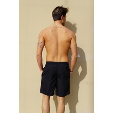 Miami Beach Erkek Lacivert Düz Renk Iki Yan Cepli Orta Boy Mayo Deniz Şortu