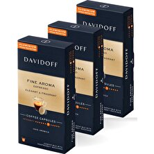 Davidoff Fıne Aroma Espresso Elegant & Fragrant Aluminium Kapsül Kahve 3X10'LU (Nespresso Uyumlu)